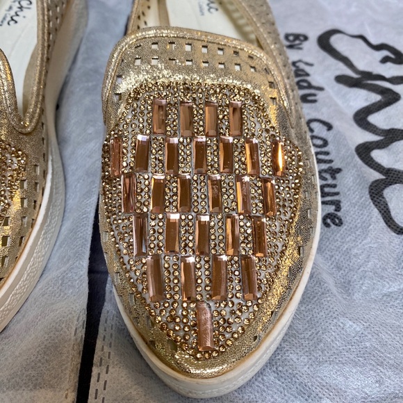 ⭐️Gold Gem Slip on Shoes Chic by Lady Couture⭐️ - Picture 3 of 8